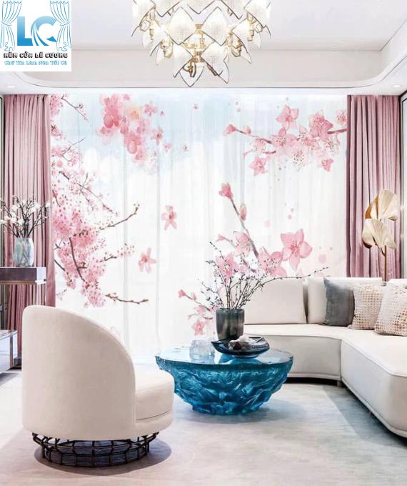 RÈM VẢI 2 LỚP IN HÌNH M02